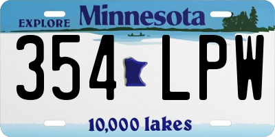 MN license plate 354LPW