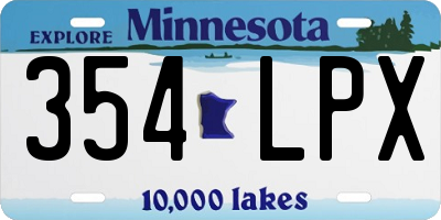 MN license plate 354LPX