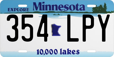 MN license plate 354LPY