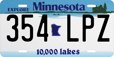 MN license plate 354LPZ