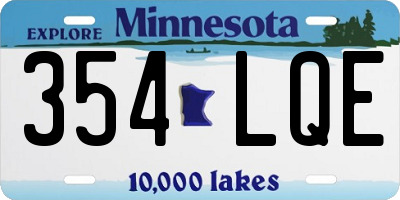 MN license plate 354LQE