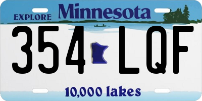 MN license plate 354LQF