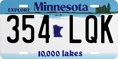 MN license plate 354LQK
