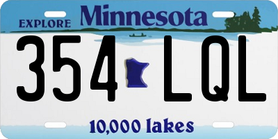 MN license plate 354LQL