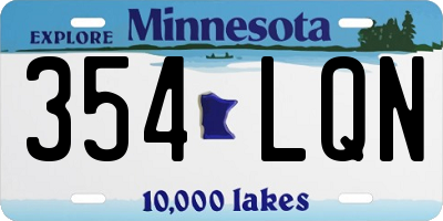 MN license plate 354LQN