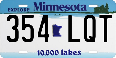MN license plate 354LQT