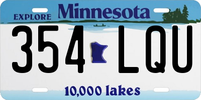 MN license plate 354LQU