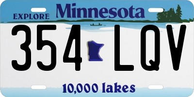 MN license plate 354LQV