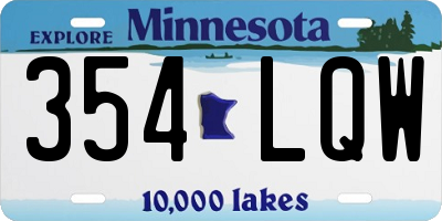 MN license plate 354LQW