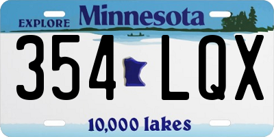 MN license plate 354LQX