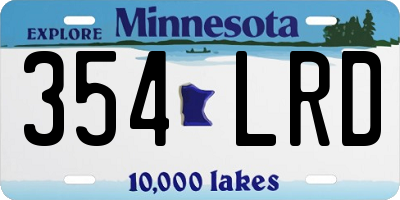 MN license plate 354LRD