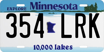 MN license plate 354LRK