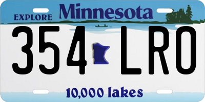 MN license plate 354LRO