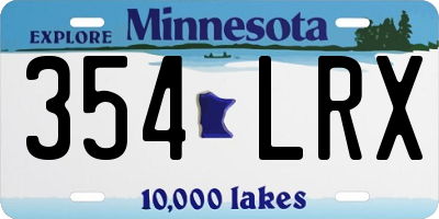 MN license plate 354LRX