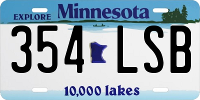 MN license plate 354LSB