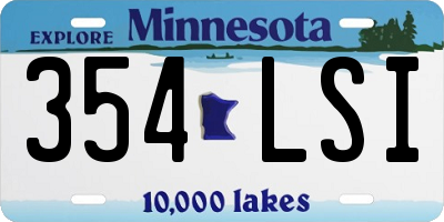 MN license plate 354LSI
