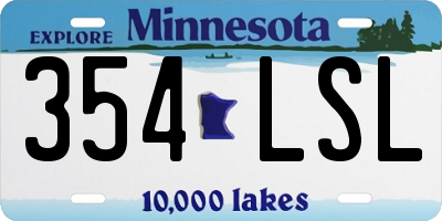 MN license plate 354LSL
