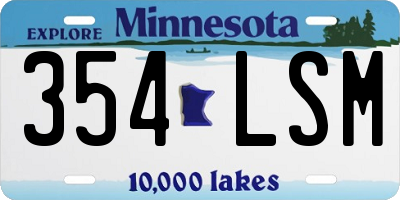MN license plate 354LSM