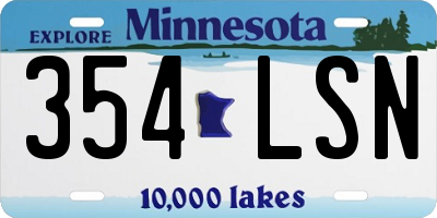 MN license plate 354LSN