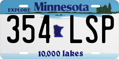MN license plate 354LSP
