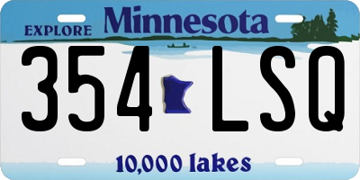 MN license plate 354LSQ