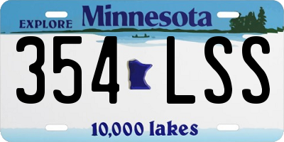 MN license plate 354LSS