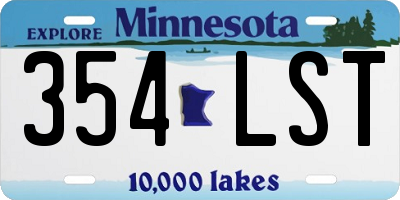 MN license plate 354LST