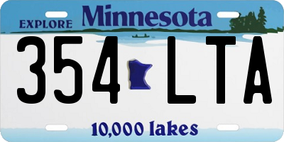 MN license plate 354LTA