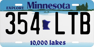 MN license plate 354LTB
