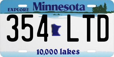 MN license plate 354LTD