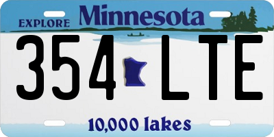 MN license plate 354LTE