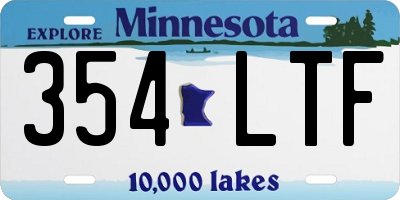 MN license plate 354LTF
