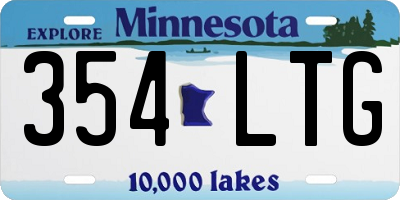MN license plate 354LTG