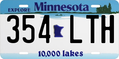 MN license plate 354LTH