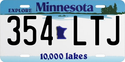 MN license plate 354LTJ