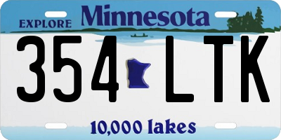 MN license plate 354LTK