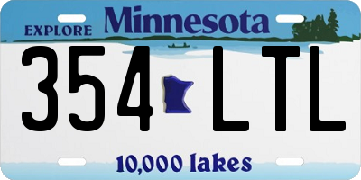 MN license plate 354LTL
