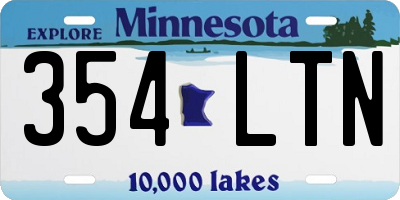 MN license plate 354LTN