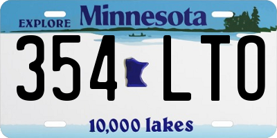 MN license plate 354LTO