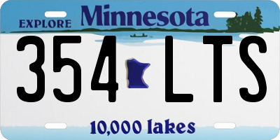 MN license plate 354LTS
