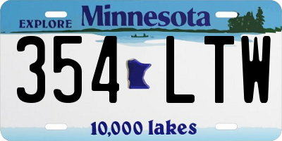 MN license plate 354LTW