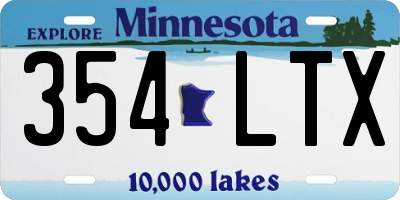 MN license plate 354LTX
