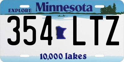 MN license plate 354LTZ