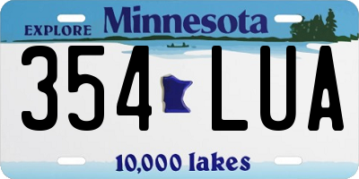MN license plate 354LUA