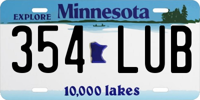 MN license plate 354LUB