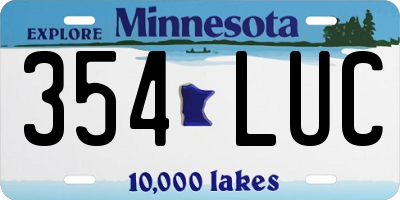 MN license plate 354LUC