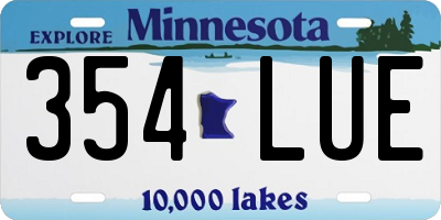 MN license plate 354LUE