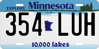 MN license plate 354LUH