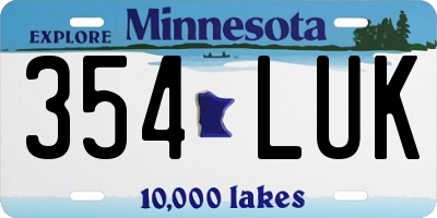 MN license plate 354LUK