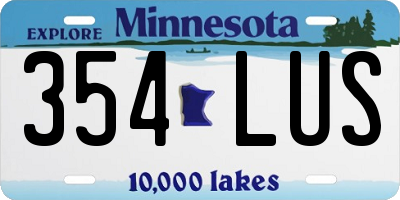 MN license plate 354LUS